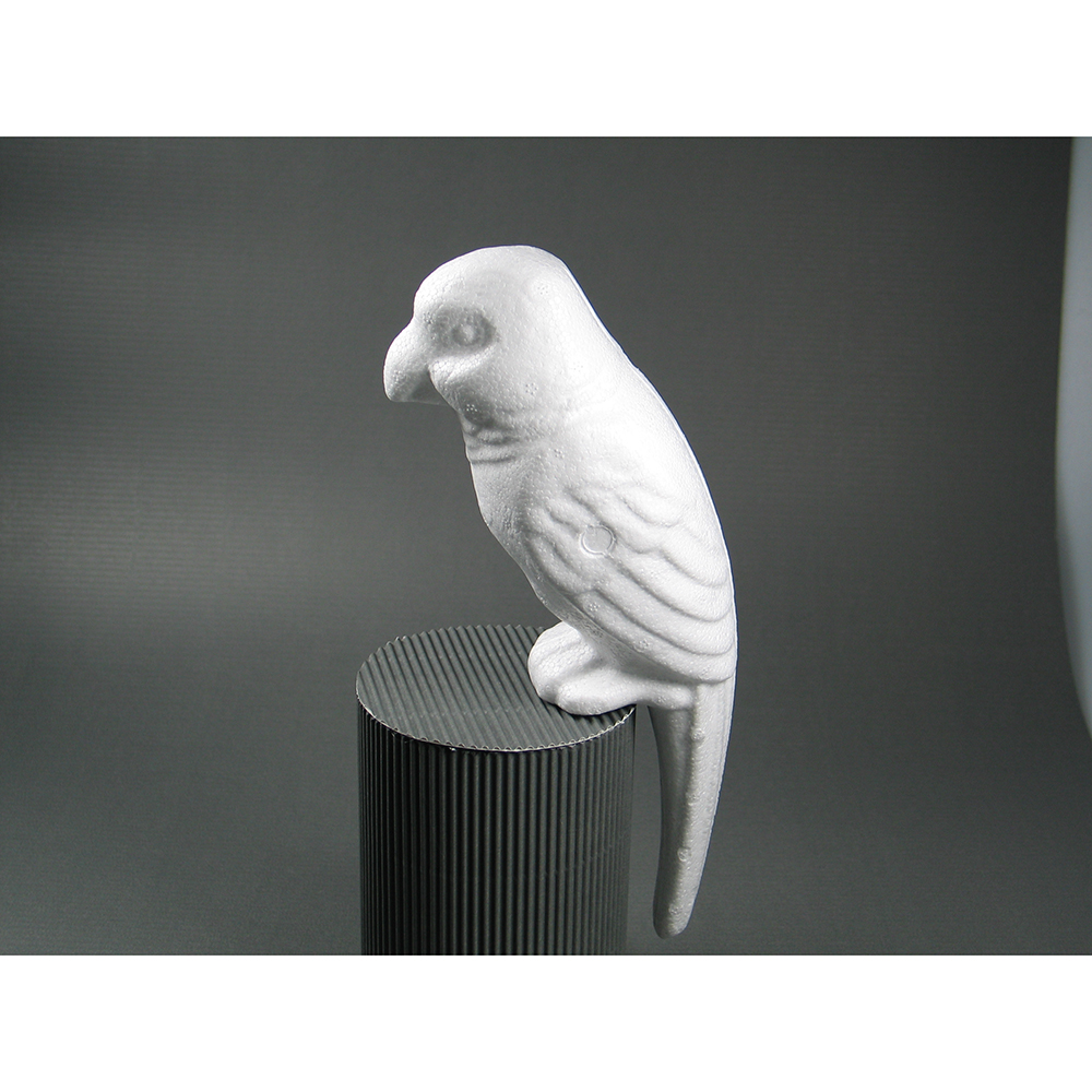 Papagei aus Styropor, 24,5x6,5cm, weiß, 1 Stück