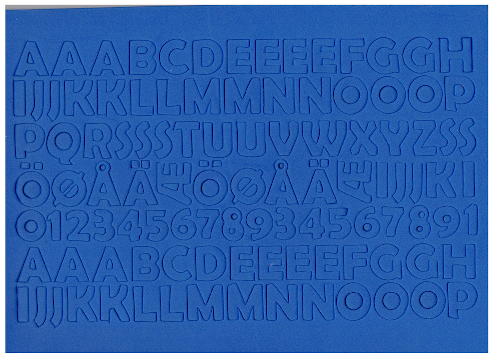 Buchstaben & Zahlen aus Moosgummi, H: 20 mm, 2 Bl. uni