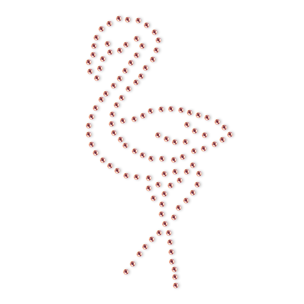 Applikation - aufbügelbar, Flamingo Strasssteine rosa, 7x12cm, 1 Stück 