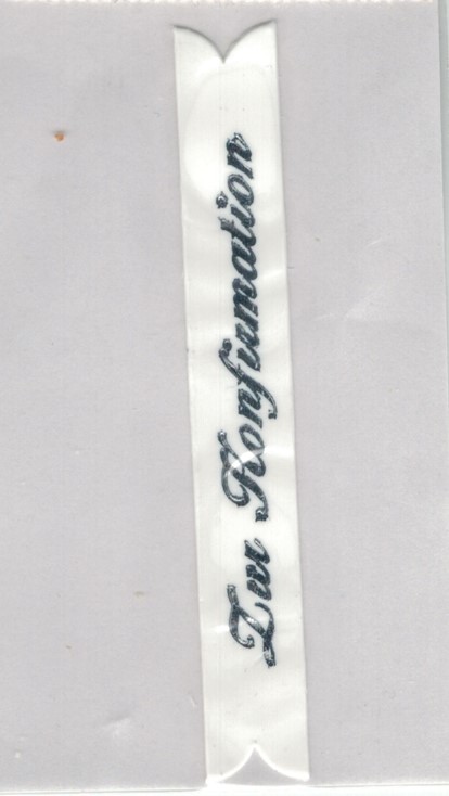 Spruchband mit Silberschrift 90x12 mm, Zur Konfirmation