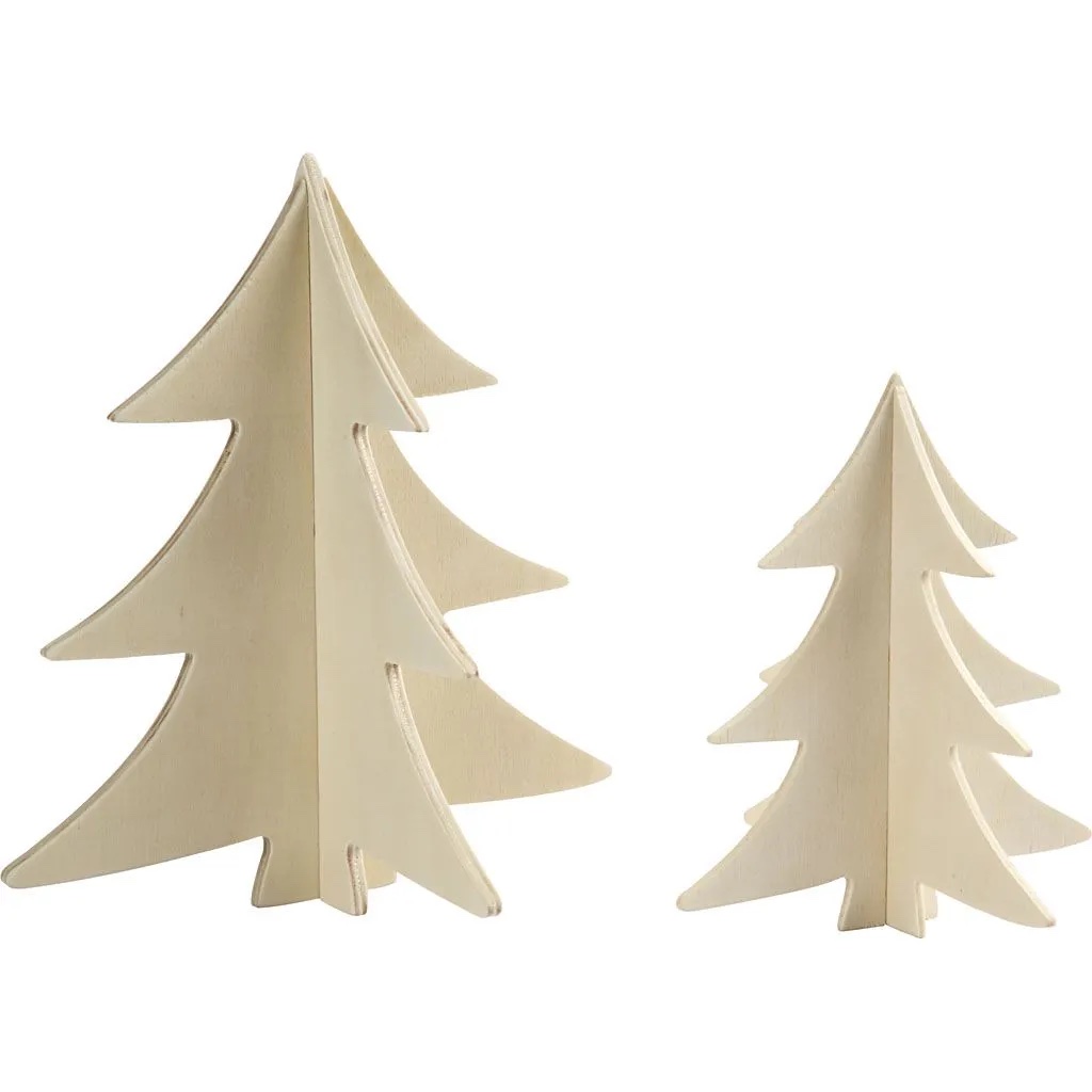 3D Weihnachtsbaum, H: 13+18 cm, 2 Stk/ 1 Pck 