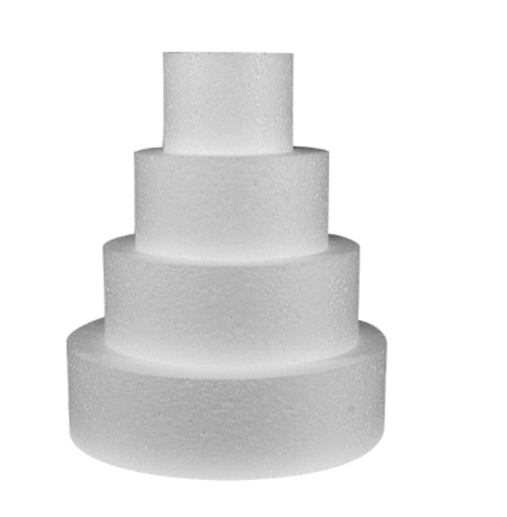 Styroportorte Styropor Torte Set vierstöckig rund  Durchmesser 10cm; 15cm; 20cm; 25cm; Höhe 7 cm