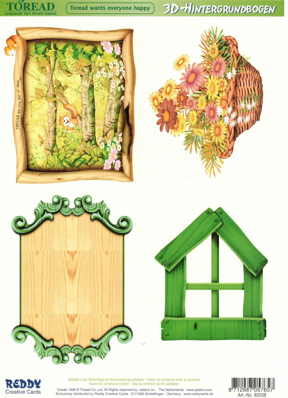 Hintergrund-Bogen für 3-D-Motive Holz grün/braun Morehead