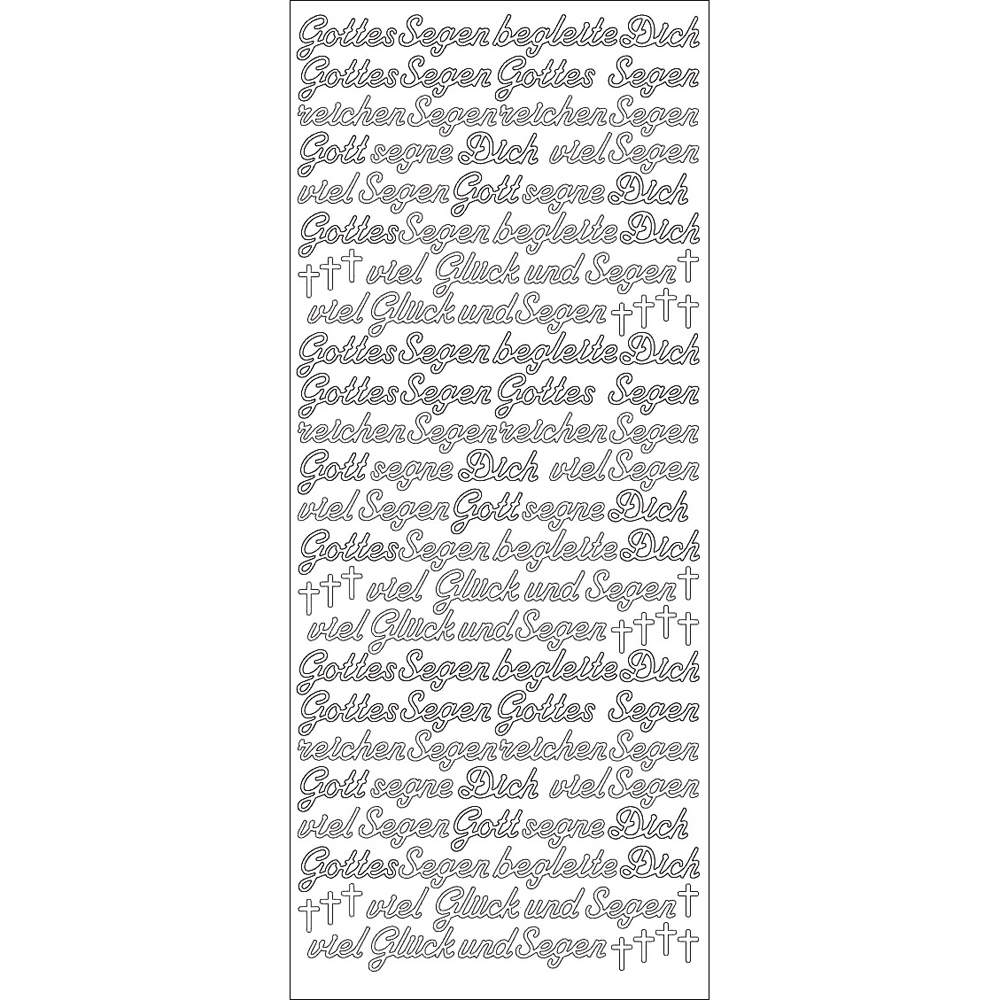 Konturensticker "Gottes Segen Sortiment" silber, 10x23cm