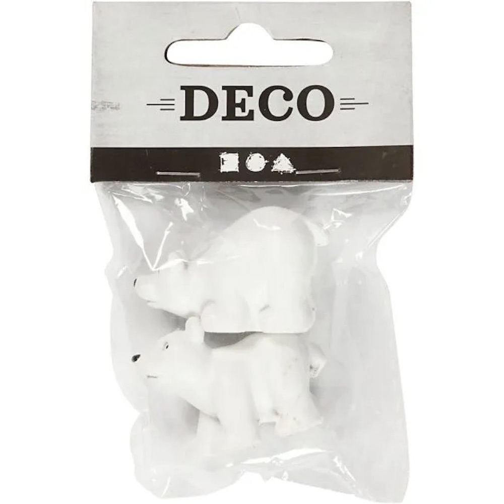 Miniatur-Figuren Eisbären, H: 30 mm, L: 45 mm, Weiß, 2 Stk/ 1 Pck