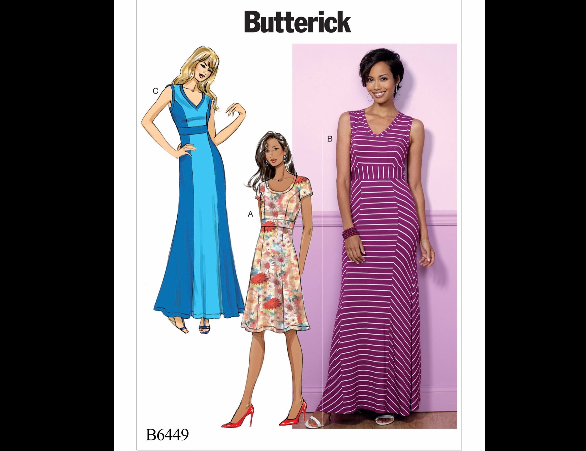 Butterick® Papierschnittmuster Kleid Damen B6449, Größe B5