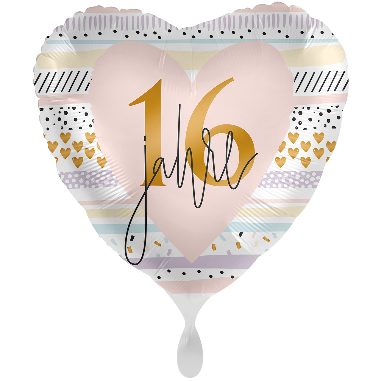 Folienballon Herz - Creamy Blush 16.Geburtstag