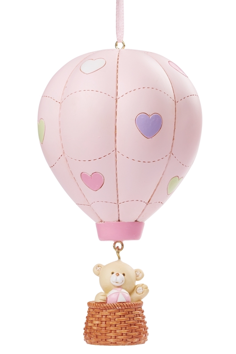 Polyresinfigur, Heißluftballon, Teddybär, 14cm