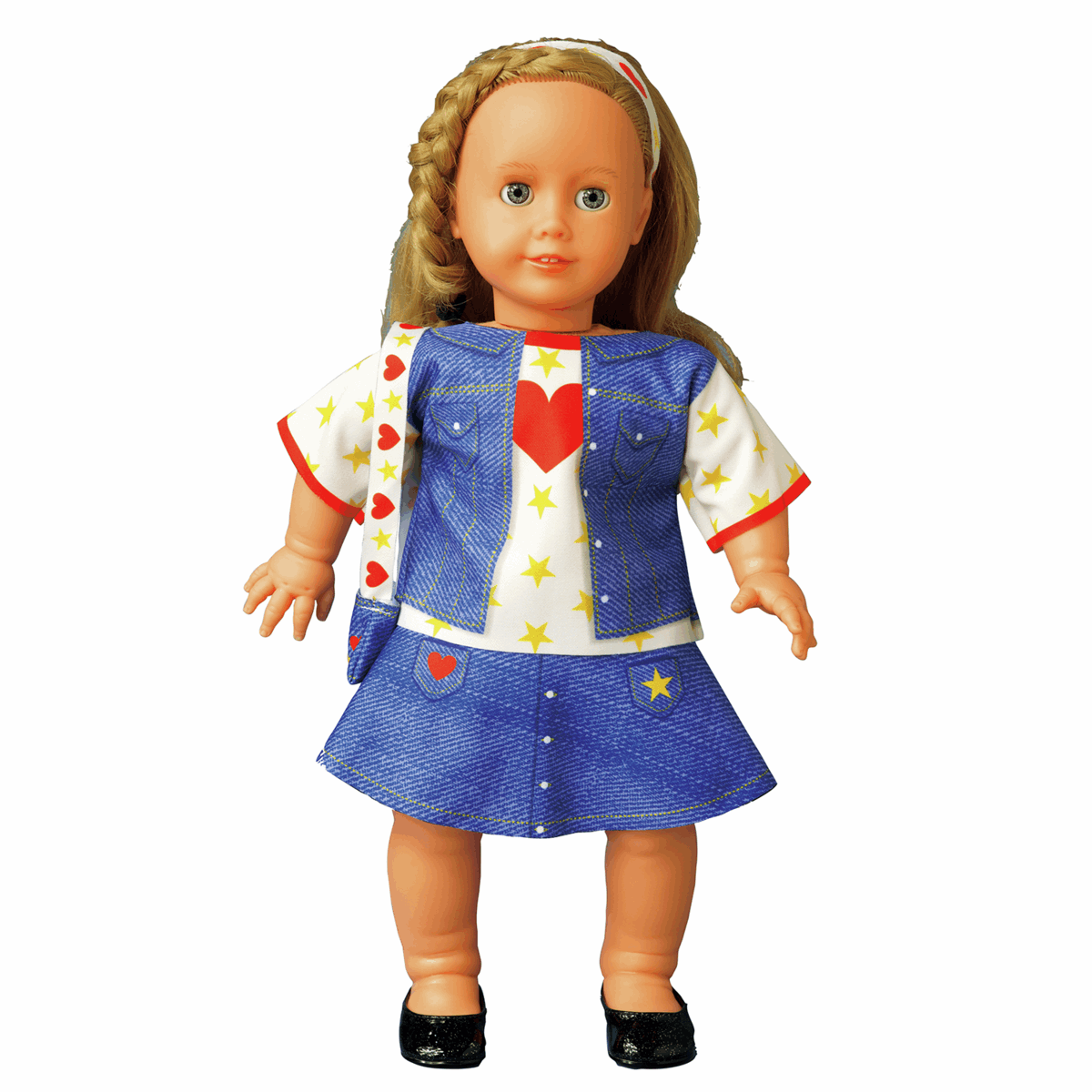 Dress your Doll  Nähe selbst ein Outfit für Deine Puppe!  45cm  Emily  Hearts & Jeans