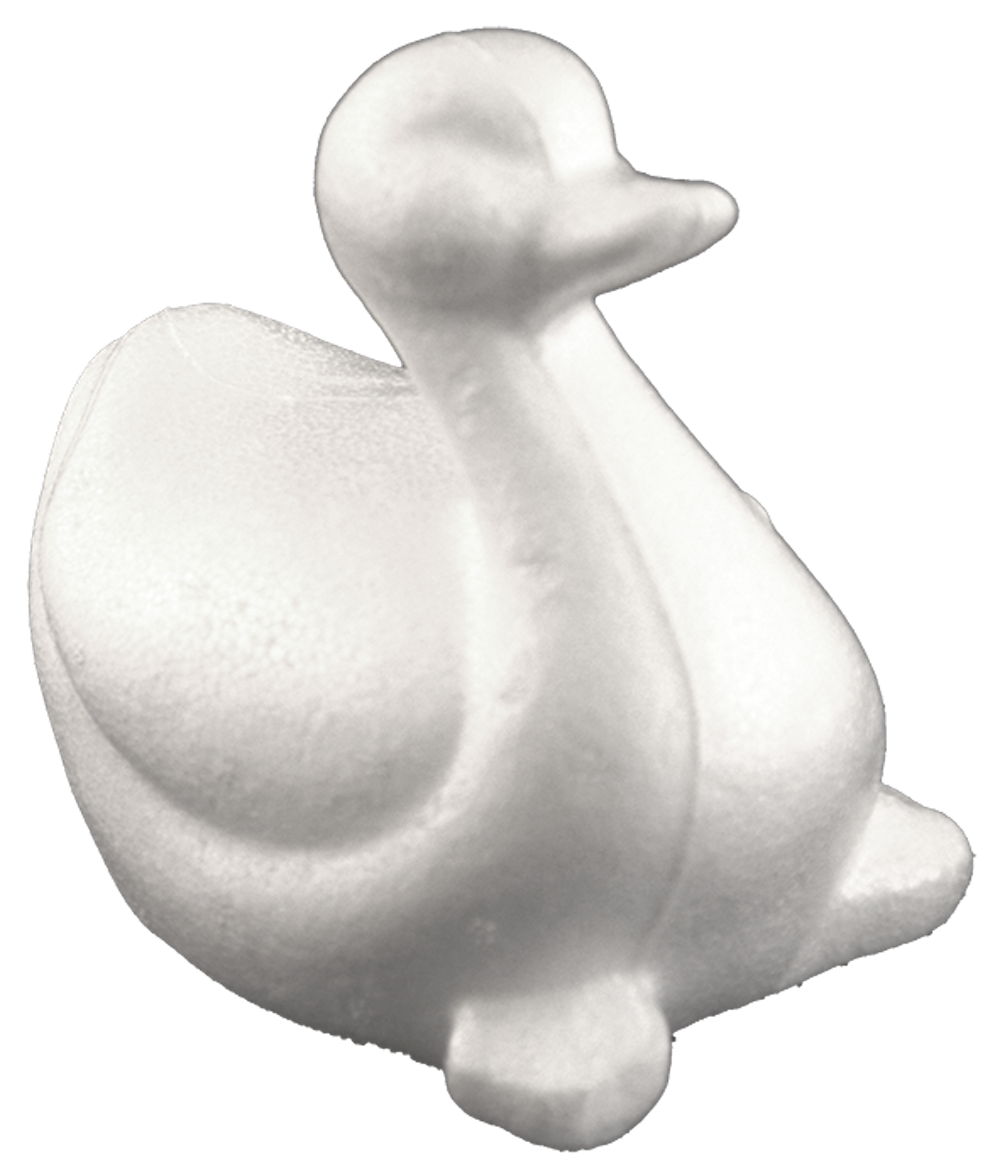 Styroporfigur Ente, Styroporente, 115mm, weiß, 1 Stück