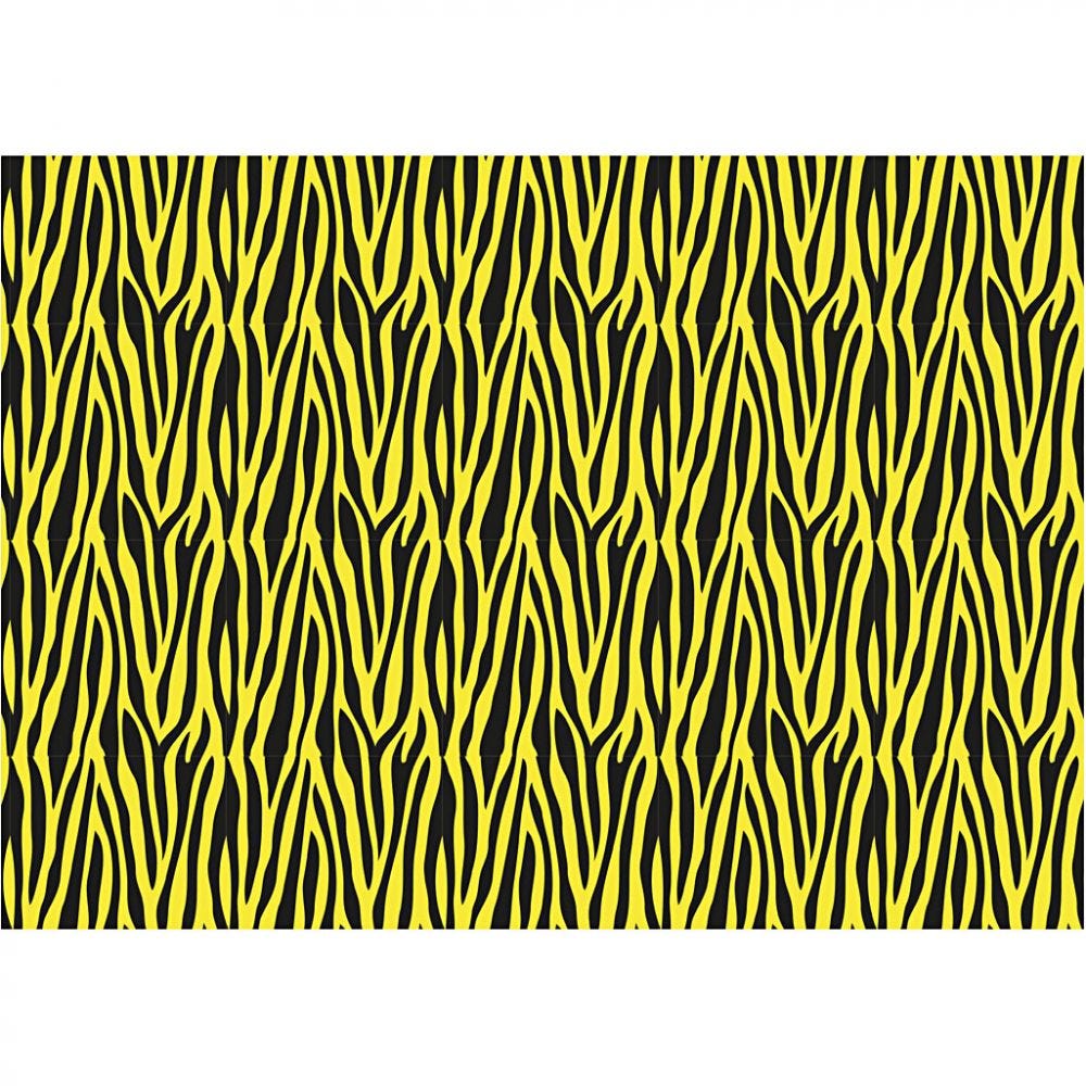 Découpage-Papier, 25x35 cm, 17 g, Zebra gelb/schwarz, 1 Blatt 