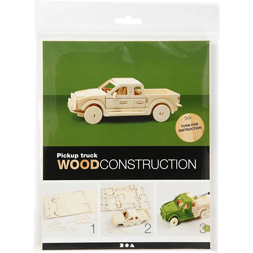 Holzpuzzle 3D-Figuren zum Zusammensetzen, Pick-up, Größe 19,5x8x12 cm, 1 Stk