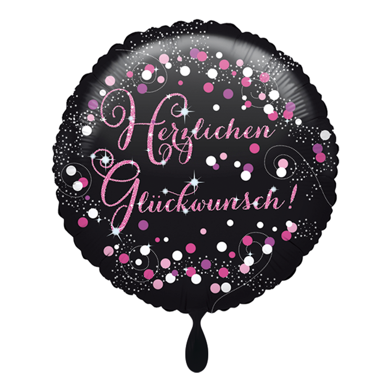 Folienballon rund - Herzlichen Glückwunsch - Pink - 45cm