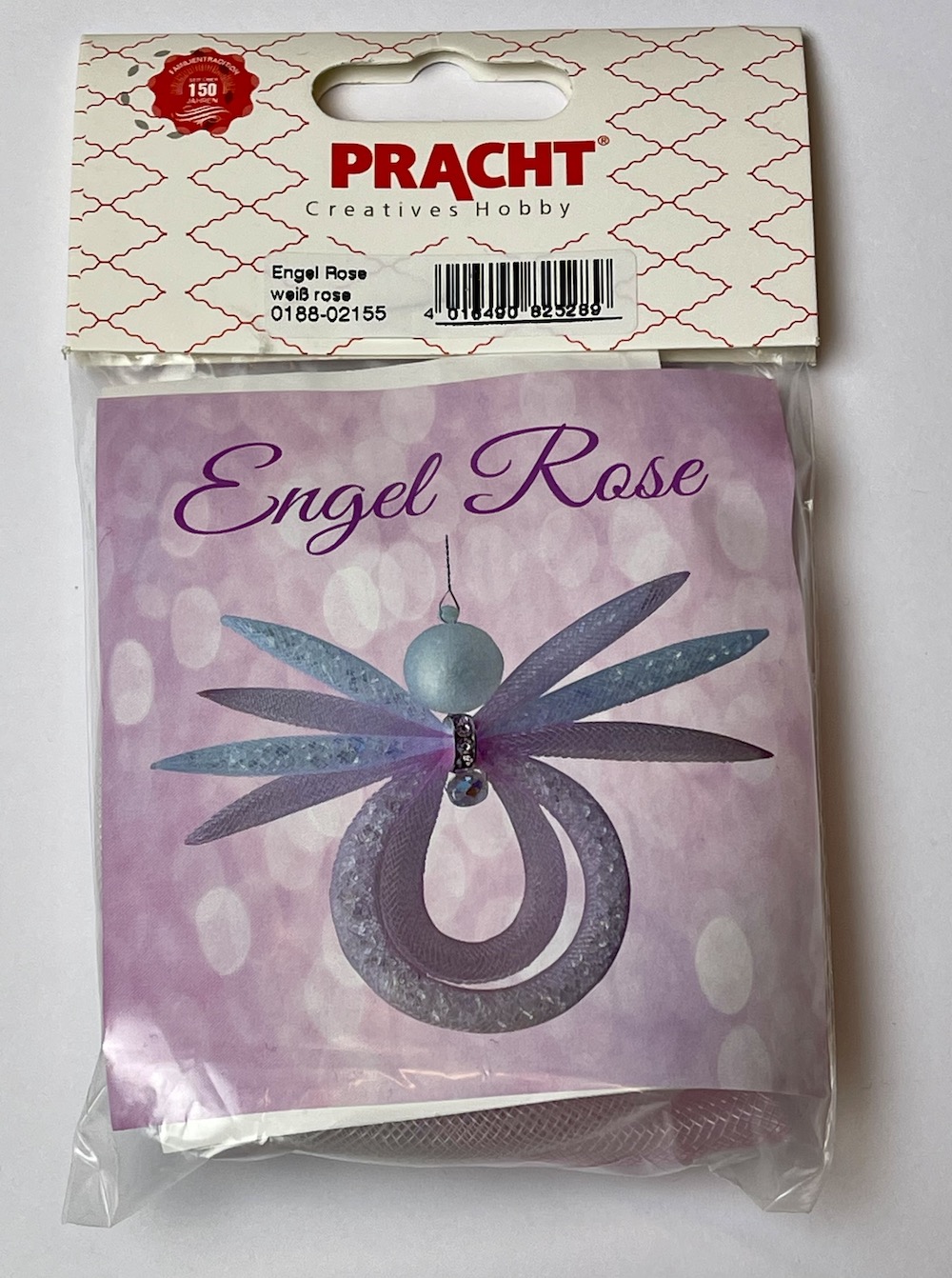 Bastelset Engel "Rose" weiß rose, 12x9cm, 1 Stück