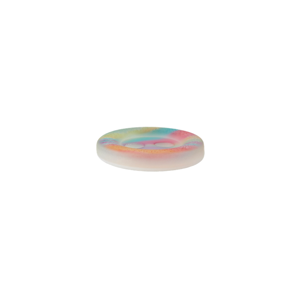 Polyesterknopf 2-Loch, 11mm, mehrfarbig, 1 Stück