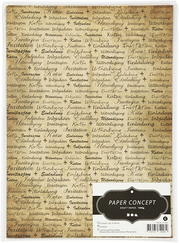 Paper Concept Kraftpapier, 21x30 cm, Einladung, 10 Blatt 