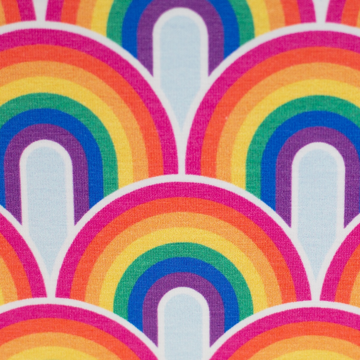 Baumwolljersey - Rainbows bunt by lycklig design - Meterware (0,5m)