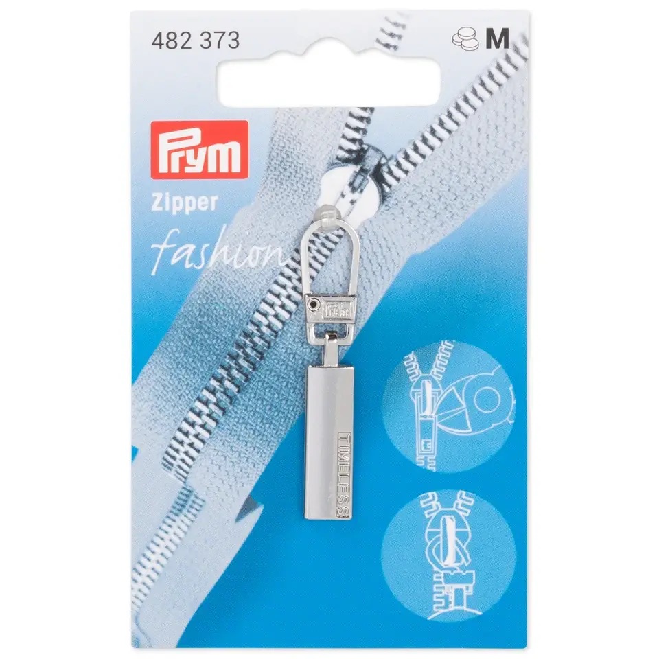 Fashion-Zipper, Classic TIMELESS, silberfarbig  43mm x 7mm x 1mm